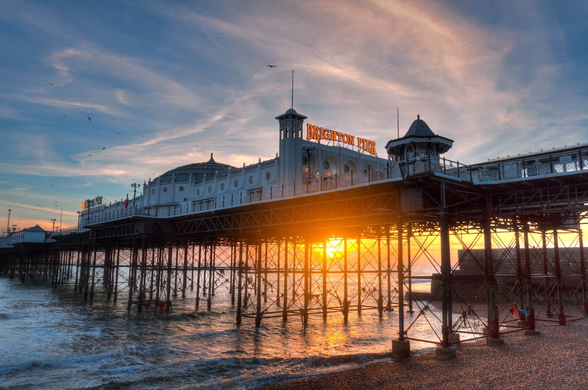 Ferienwohnung Brighton 2 Ponton in Brighton bei Sonnenuntergang
