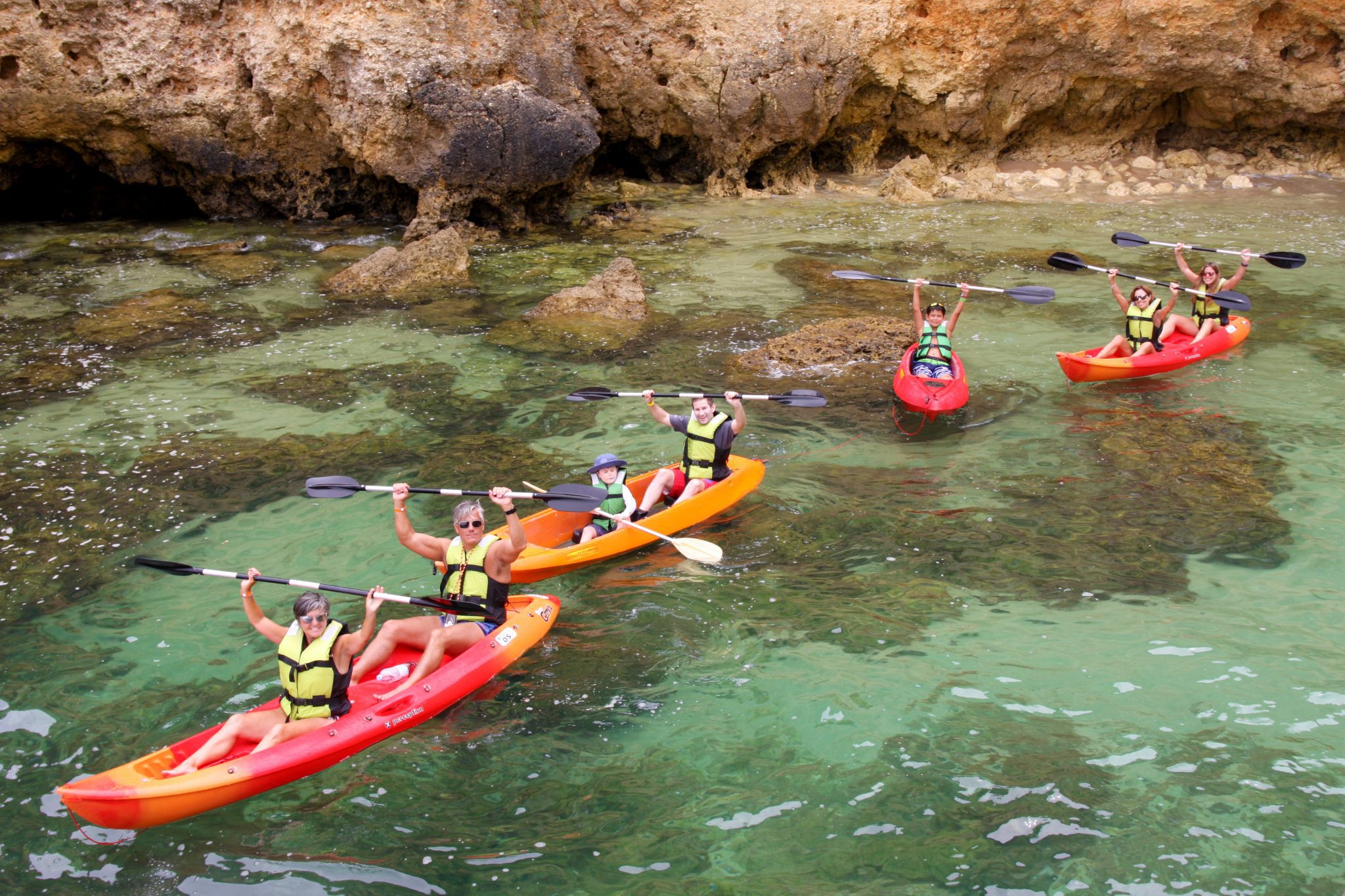Barco+kayak Lagos SeaBookings Viajes en kajak por Portugal