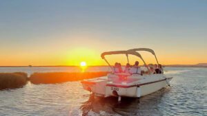 Sonnenuntergang Bootsfahrt in Ria Formosa